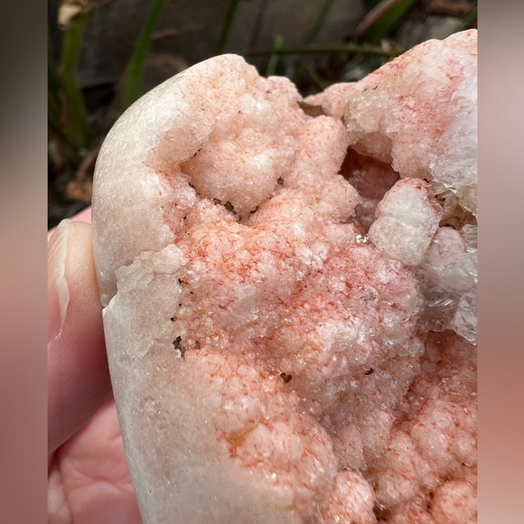 Pink Amethyst Quartz Crystal Druzy Freeform with Red - Picture 5 of 11